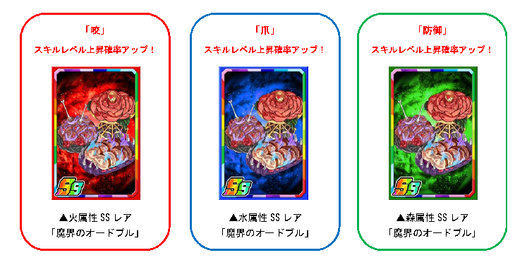 限定強化素材「魔界のオードブル」でカードを育てよう！